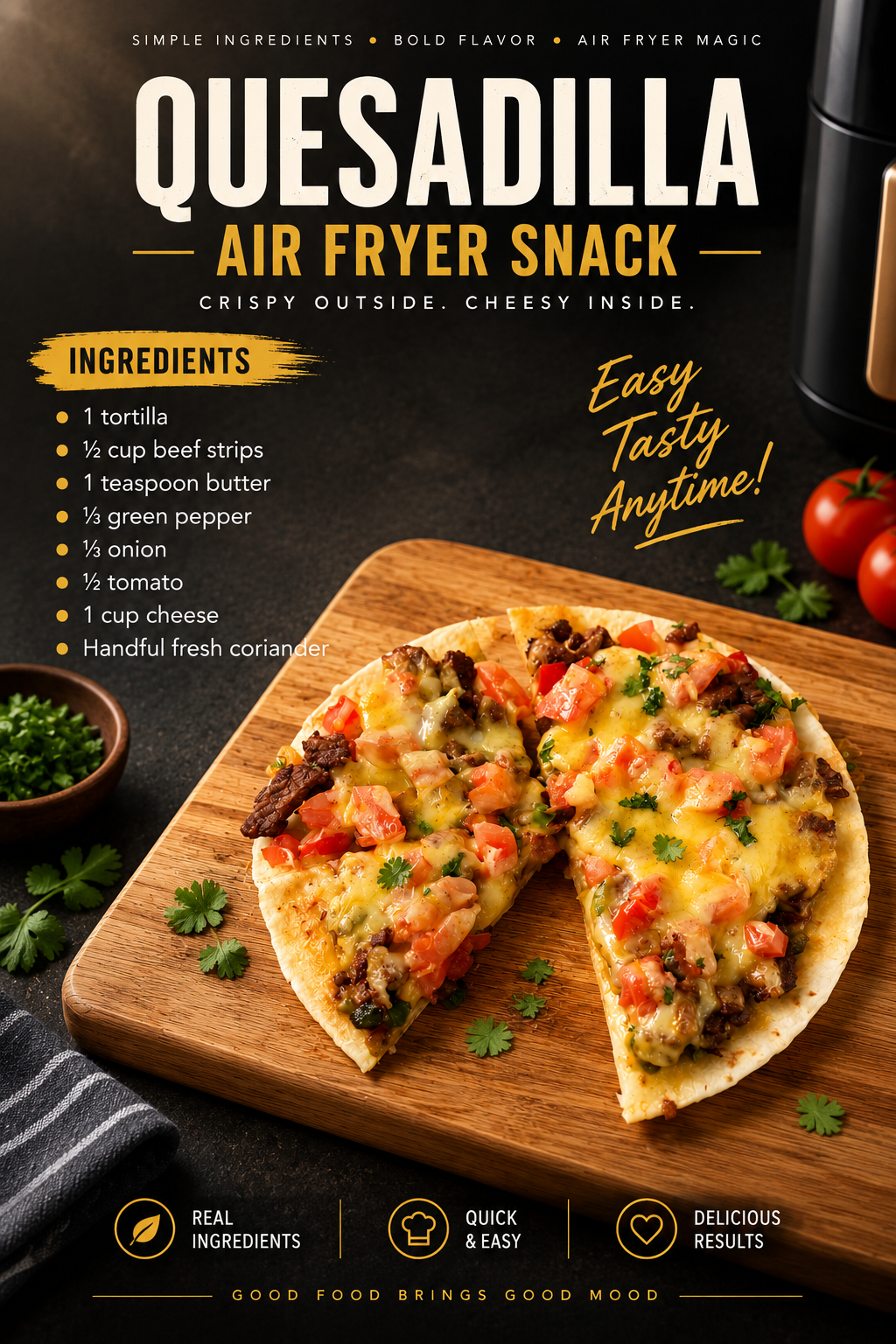 Quesadilla Airfryer Snack Recipe poster