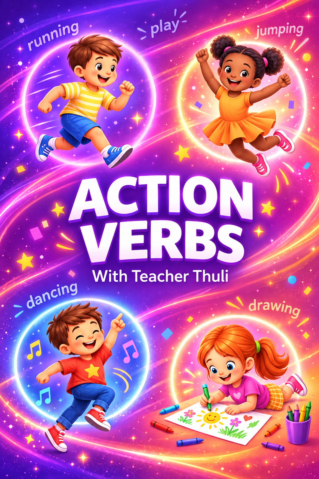 Learn Action Verbs Vocabulary poster