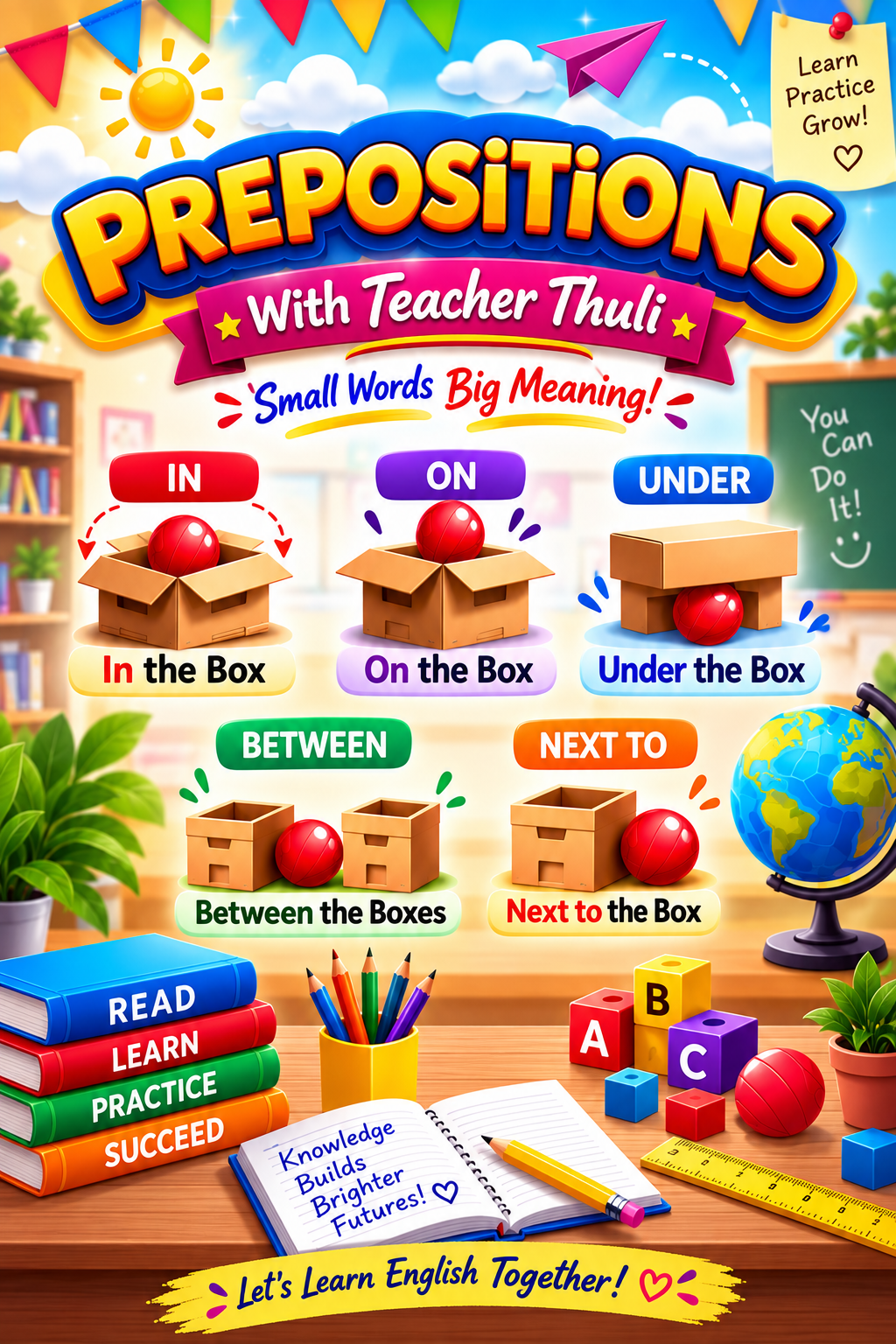 Learn Prepositions poster