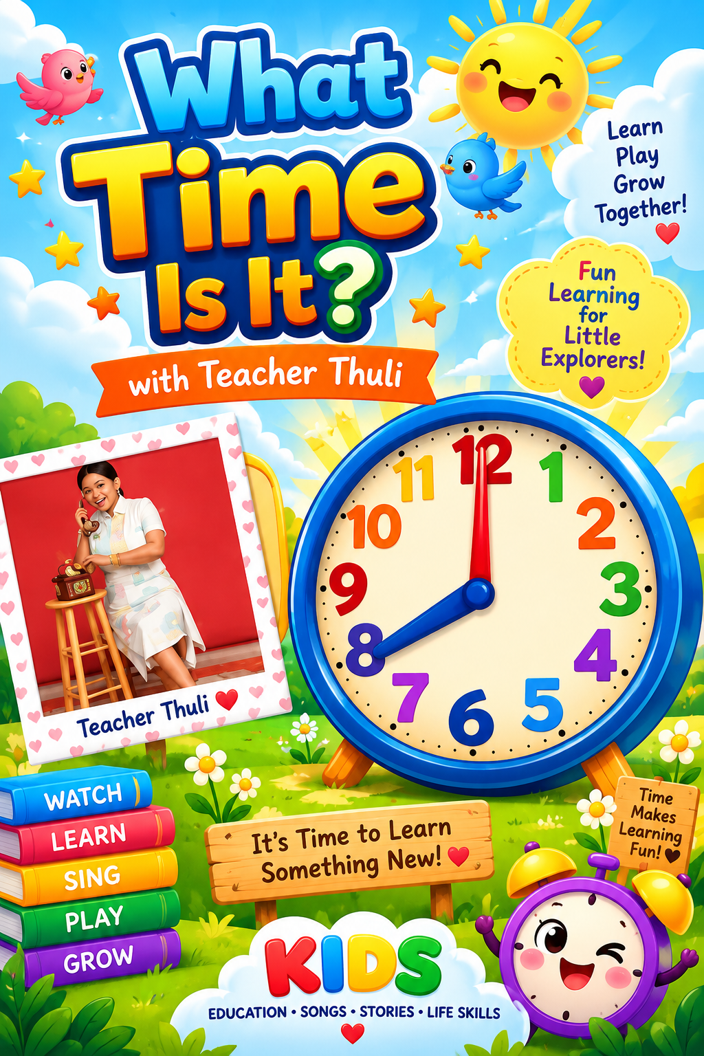 Time Vocabulary for Kids poster